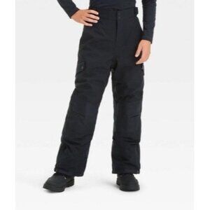 Kids' Solid Snow Sport Pants - All In Motion Black Size M (8) NWT